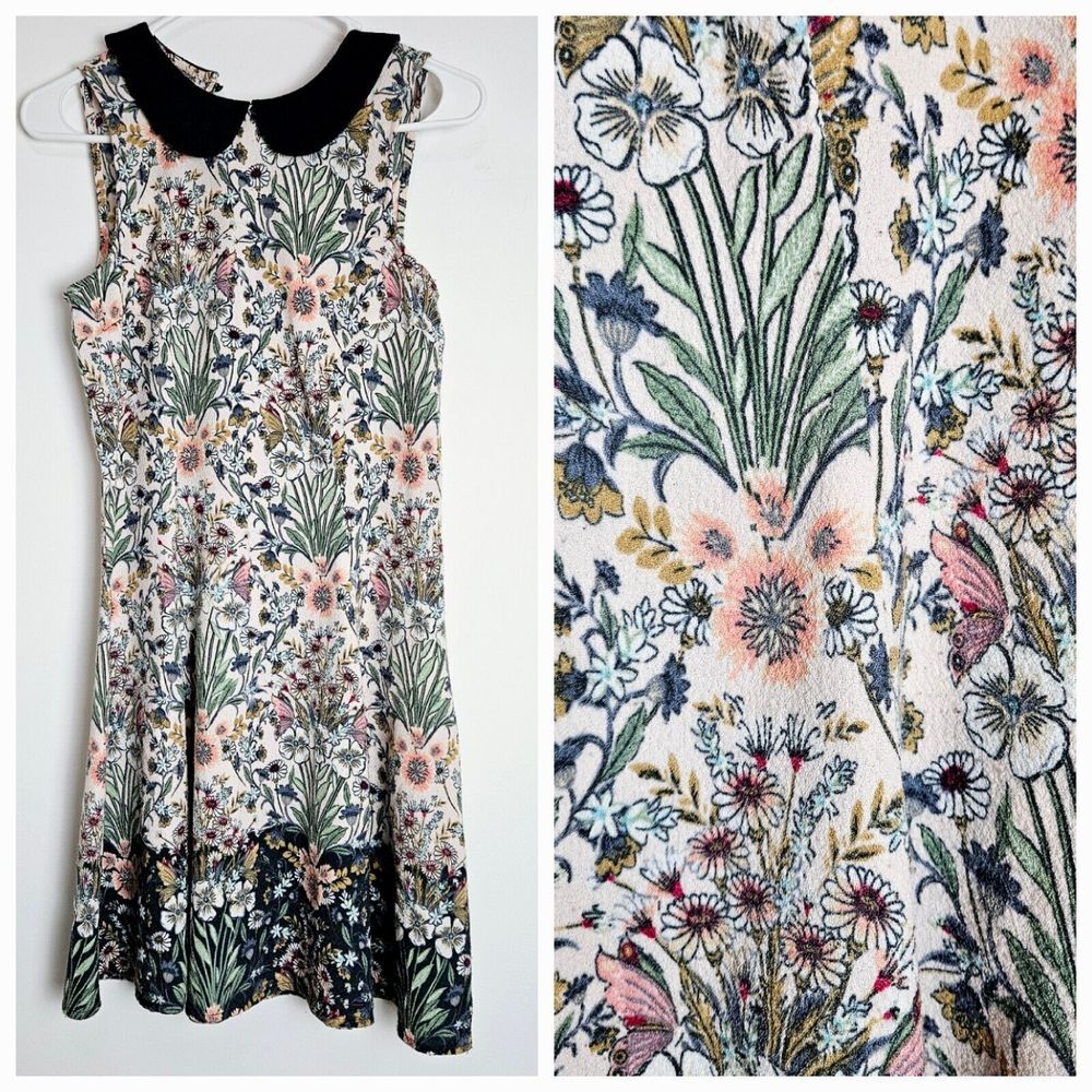 Lauren Conrad A-Line Dress Size 2 Muted‎ Floral Georgie Garden Print Sleeveless